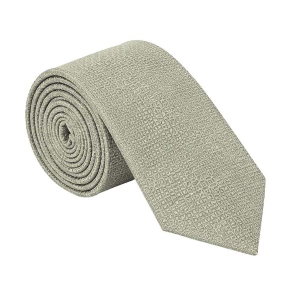 Emporio Armani Silk Silver Cream Geometric 3in Tie – Made in Italy